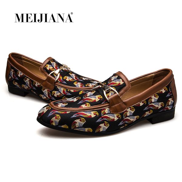 

meijiana 2018 fashion comfortable casual shoes loafers men shoes quality split leather men flats banquet, Black
