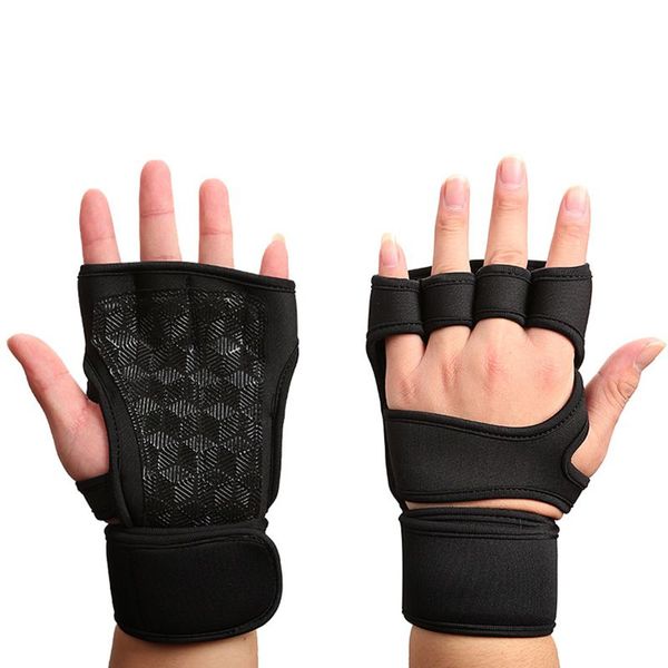 

1 pair weight lifting training gloves fingerless gloves workout fitness anti-slip sport padding gym men women