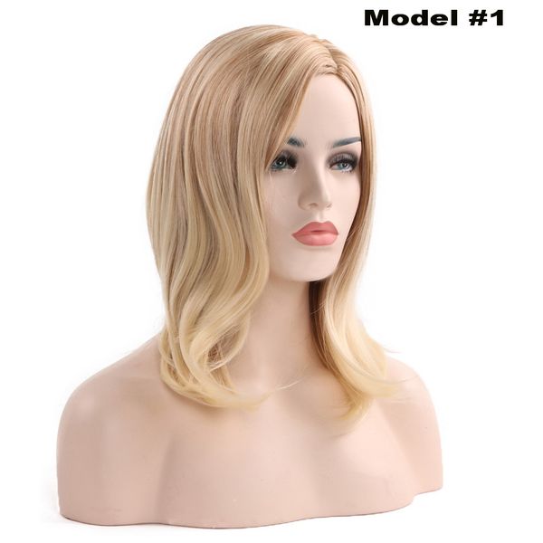 Short Silky Straight Wig Shoulder Length Loose Curly Hair Model