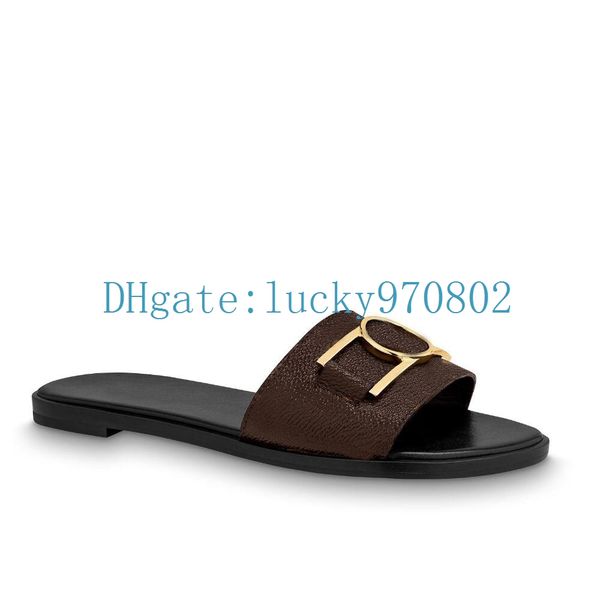 

2020 women's slippers fashion sandal pure color flat sandal genuine leather platform wedges shoe classic fuzzy slipper pantoufle, Black