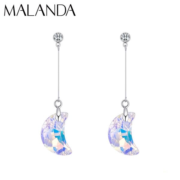 

crystals from swarovski moon pendant dangle earrings new fashion silver piercing drop earrings for women wedding jewelry gift