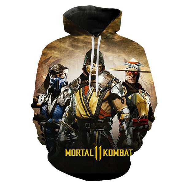 

2020 cool game mortal kombat hoodies men women children kitana 3d printed sweatshirt hooded homme hoody pullover clothing, Black