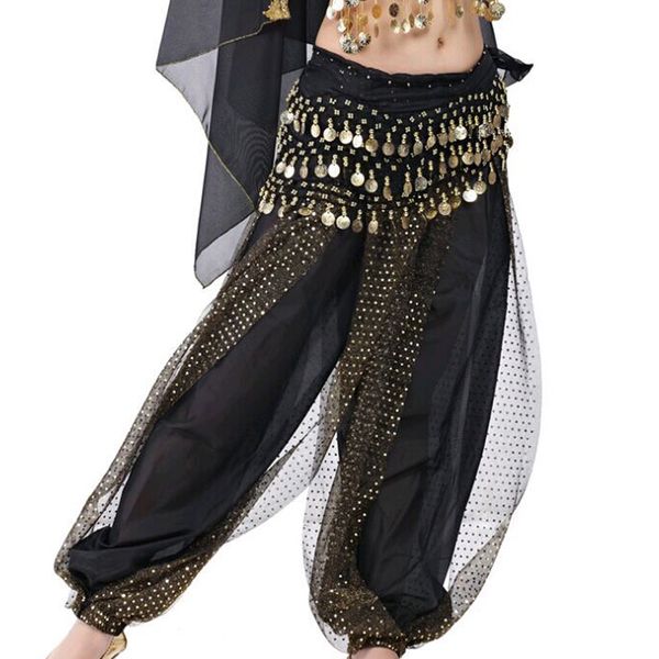 

belly dance pants wanita celana harem tari perut sifon payet hoki longgar kesalahan besar celana untuk 12 color, Black;red