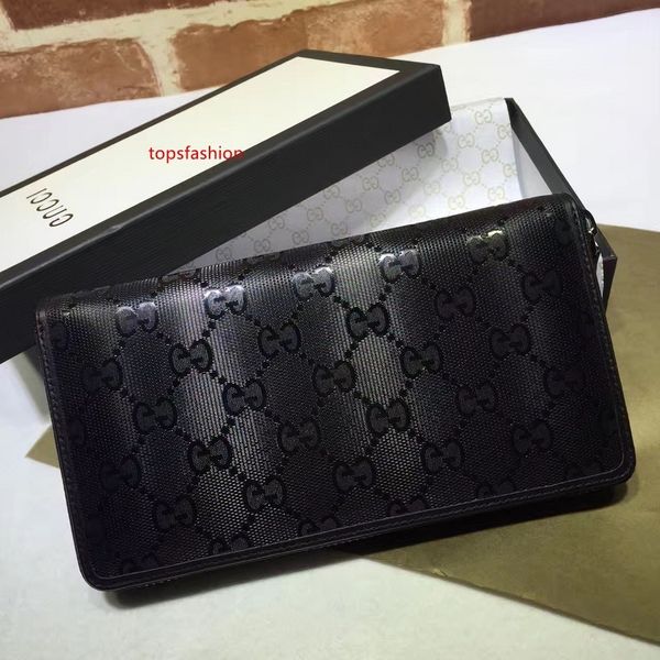 

2020 новый высокое качество знаменитости дизайн письмо выбивать молния бумажник карты пакет натуральной кожи черного 307987 длинный кошелек