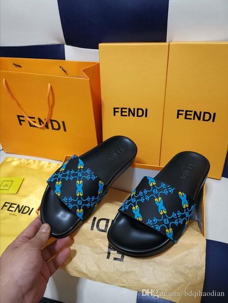 

2019 new designer sandals men sandals designer slides brand striped sandals causal summer huaraches slippers flip flops slipper 35-45, Black