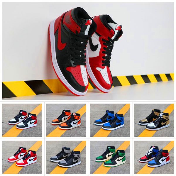 

high jumpman 1 og bred toe unc basketball shoes spiderman chicago mens homage to home royal blue men designer sports sneakers trainers 40-46, Black