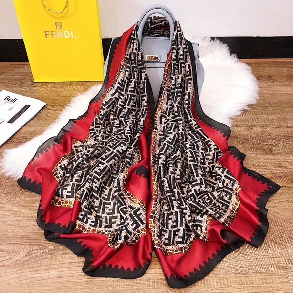 

Бренд Шелковый шарф для женщин 2019 Лето Дизайнер Full Logo Длинные шарфы