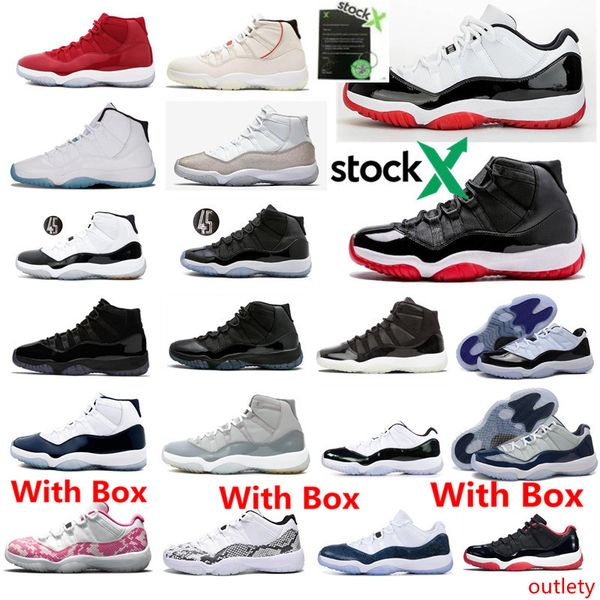 

11 low white bred womens basketball sneakers 11s concord space jam gym red legend blue shoes mens size with stock x