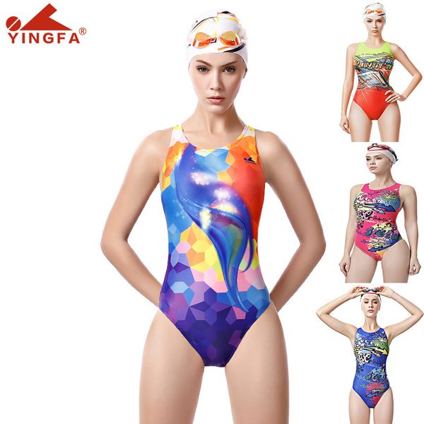 

one piece купальники yingfa спорт купальники женщин обучение купальники цифровой печати плавательные костюмы для женщин купальники, White;black
