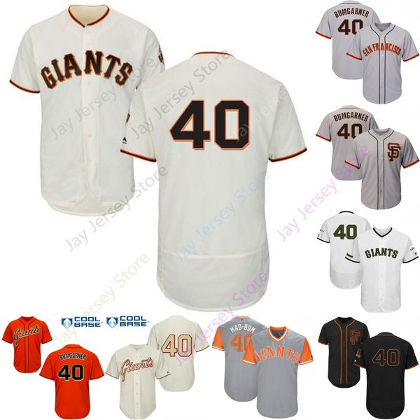

2019 San Francisco 40 Madison Bumgarner Jersey Giants Jerseys Cool Base Flexbase Home Away White Black Red Grey Pullover Button Men Women Yo