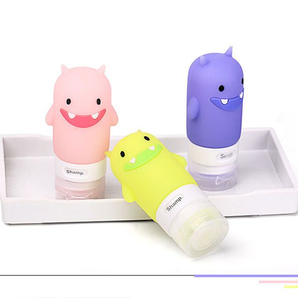 

1pcs makeup travel bottling bottle cute cartoon food grade silicone shampoo bottle shower gel lotion bottle squeeze b0802