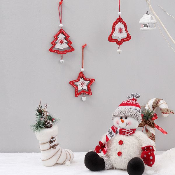 

christmas tree wooden pendant painted wooden sign christmas decorations for home jingle bell drop ornaments diy child gift