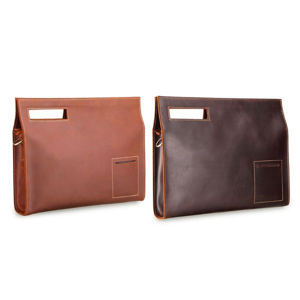 

retro leather men storage handbag file briefcase messenger bag for lapphone