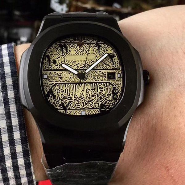 

2020 новые часы arabic настроенные все черное aquanaut автоматическое движение наутилус вечный календарь стальной ленты оригинал мужские час, Slivery;brown