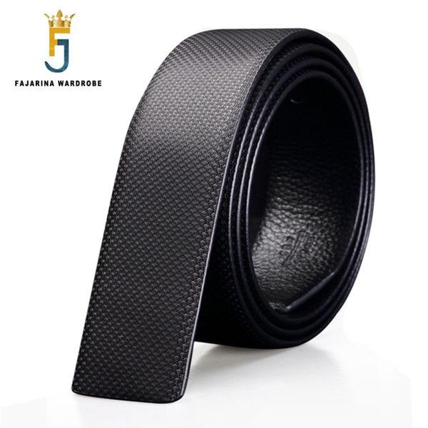 

fajarina mens fashion quality pure cow skin genuine leather belt men cowhide smooth style 3.3cm belts without buckle 2019 lubt03, Black;brown