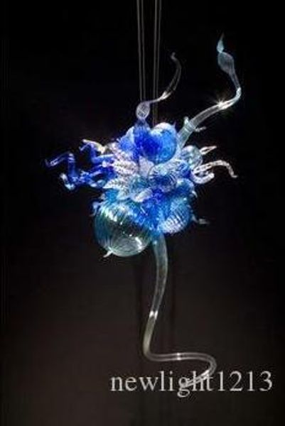 

sea blue color art decor ac110v -240v fancy stylish led light source 100% hand blown glass pendant lamps