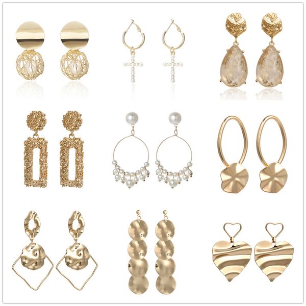 

9018 fashion za boho vintage earrings for women crystal flower star heart dangle drop earrings long big earrings statement bohemian jewelry, Silver