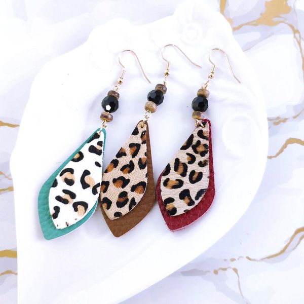 

теплые серьги кожа перо для женщин деревянные бусины аксессуары леопард волос на ювелирные изделия серьги модные аксессуары производители пи, Silver