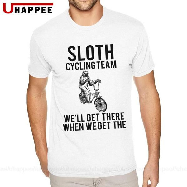 

sloth cycling team tees shirts guy america brand tee men short sleeved price apparel, White;black