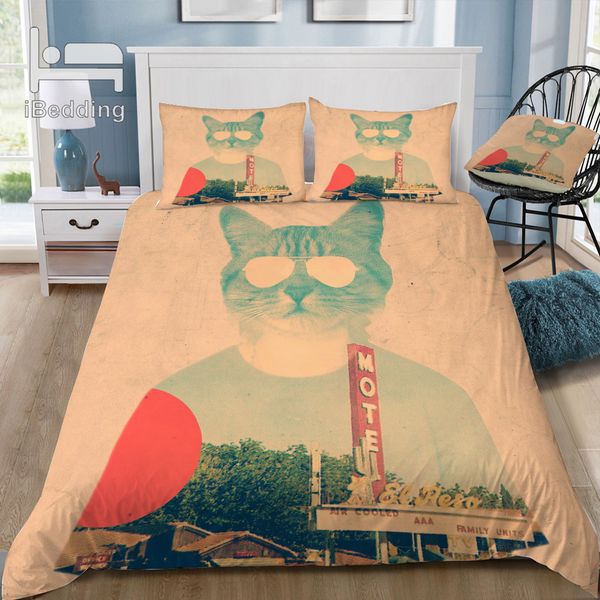 

gulec cool cat 3d bedding set printed duvet cover set  king twin size
