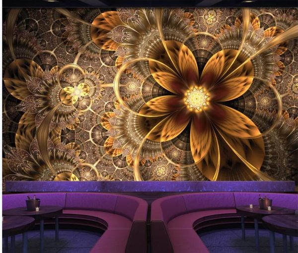 Pintura personalizada Mural Arte Moderna de alta qualidade Mural Wallpaper Abstract bela flor de parede de fundo bar KTV