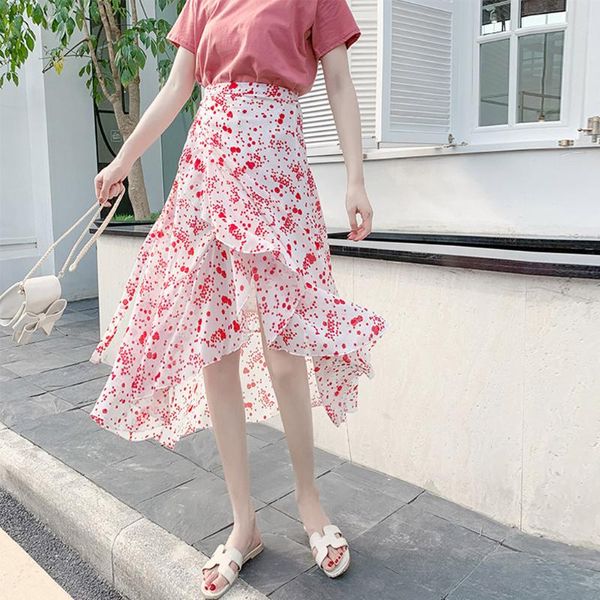

женская юбка faldas mujer moda 2020 джупа ф моды ледис one piece юбка высокая талия печать непостоянного hem повседневный слим, Black