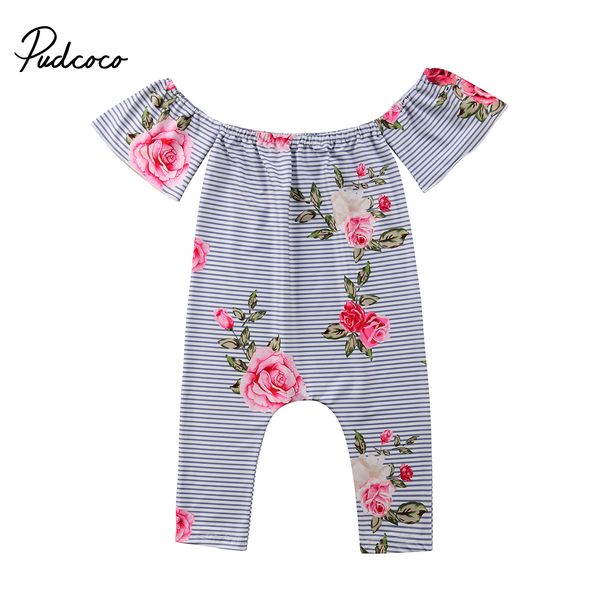 

2019 симпатичные цветочные ползунки baby girls одежда комбинезон комбинезон 0-3years возраст ifant малыш новорожденный наряды набор цветочны, Blue