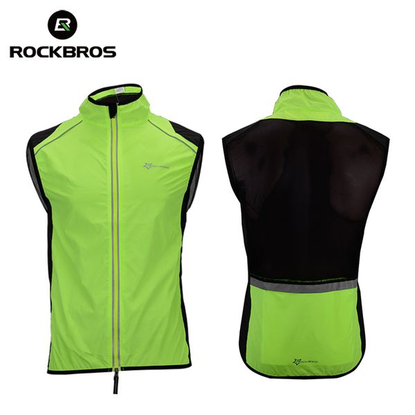 

rockbros cycling bike bicycle jersey men vest sportswear jacket coat breathable reflective riding bike equipment sleeveless vest, Black