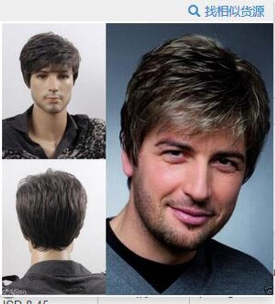 Fashion Sexy Men S Man Short Gray Cosplay Natural Hair Wigs