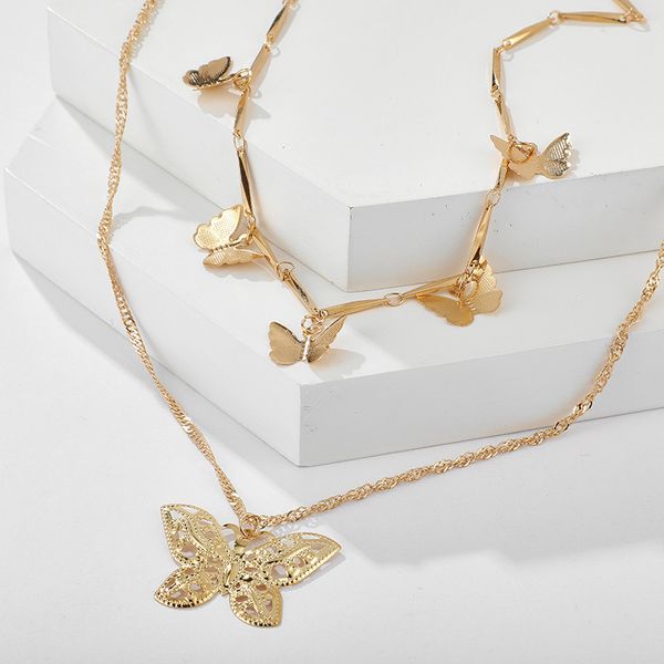 

fashion-pendant necklace individuality alloy material butterfly clavicle chain for women birthday new year gift drop shipping, Silver