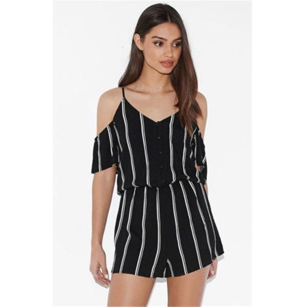 

women summer clubwear v neck playsuit bodycon party jumpsuit romper, Black;white