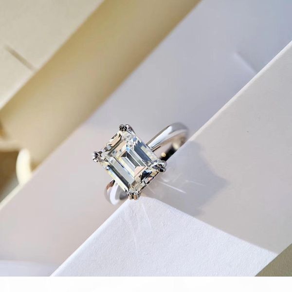 

3 oct size square shape sparkly diamond luxurious quality for women wedding jewelry gift ps6437, Golden;silver