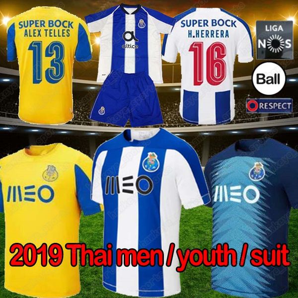 

19 20 Thailand Porto soccer jersey HERRERA BRAHIMI FC Porto football shirt porto Home away de futebol men kid TOP shirt