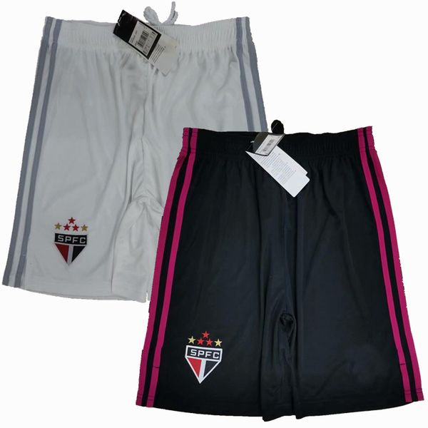 

20 21 sao paulo soccer shorts home away 2020 2021 football sports pants, Black;red