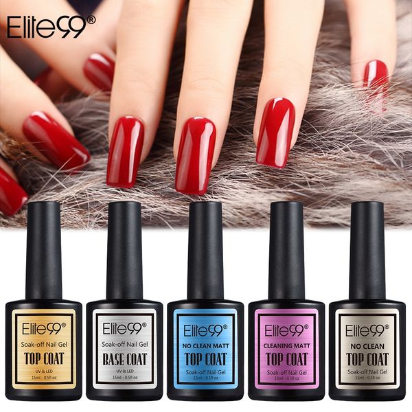 

elite99 soak off base coat gel nail polish uv 15ml transparent no wipe macoat cleaning primer gel polish manicure