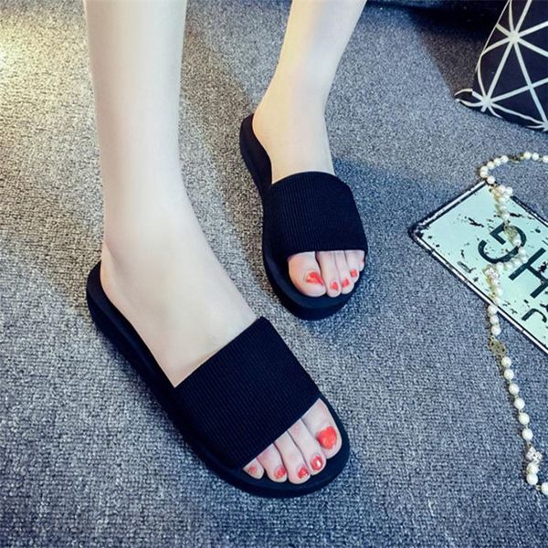 

sleeper #4002 fashion women summer sandals slipper indoor outdoor flip-flops beach shoes, Black