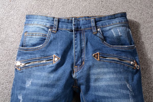 

бал мђжкие дизайнеѬкие джин мода ил иние джин онкий мооикл байкеѬ п, Blue