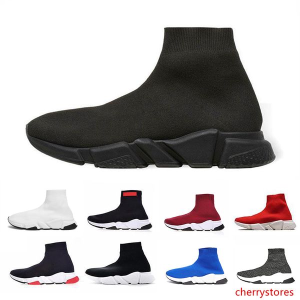 

2019 designer luxury sock shoes speed designer trainer running race runners black white red men women fashion casual sports sneakers 36-45