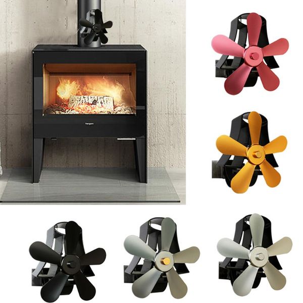 

wall mounted heat self-powered fireplace stove fan quiet 5 blades aluminum warm large room wood log burner eco friendly