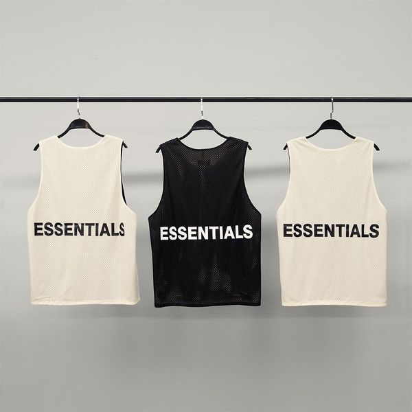 

fear of god fog essentials mesh wear sleeveless vest on both sides of men's tide loose bottoming men and women, Black;brown