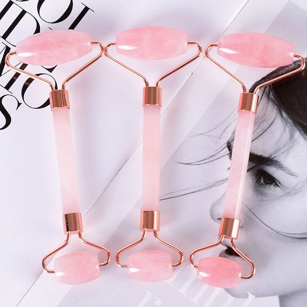 

pink double head massage roller jade roller face thin massager face jade roller face massager tool dhl free