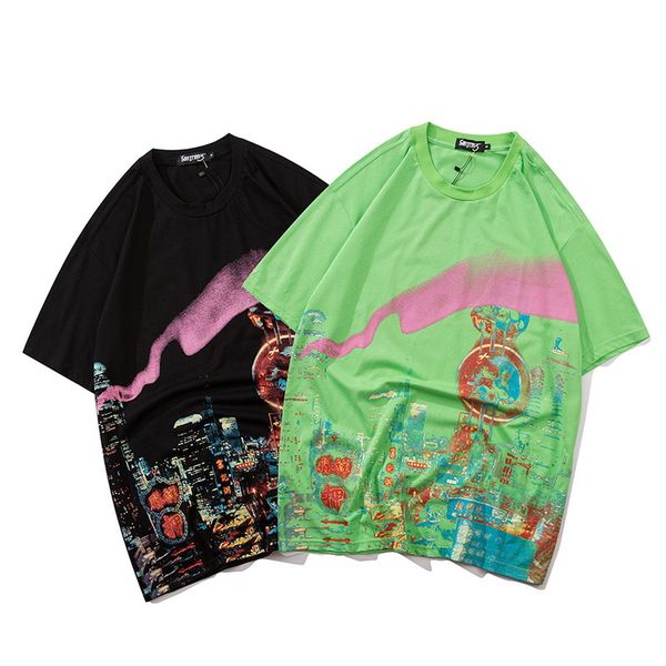 

0520 дизайнерские футболки для женщин и мужчин унисекс в стиле хип-хоп пары короткий рукав уличный стиль футболки высокого качества популярн, White;black