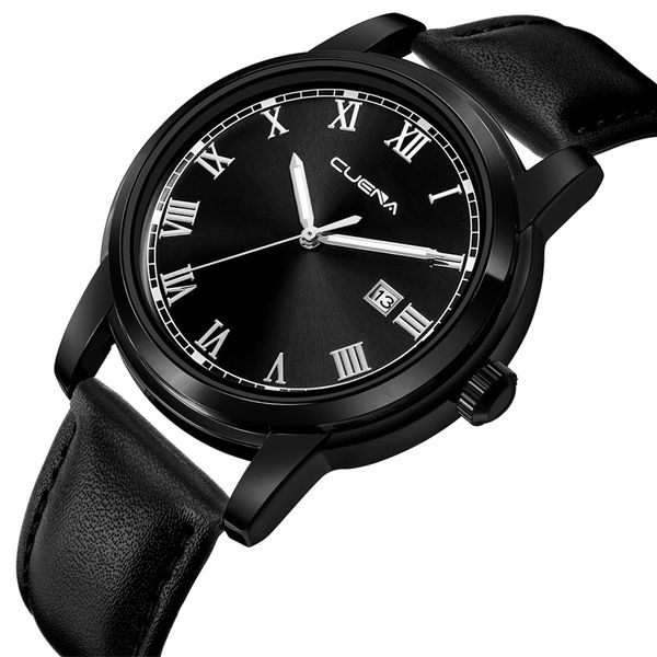 

2019 new brand men's watches roman numeral luxury business watch men quartz watch leather band man clock fashion hours for male, Slivery;brown