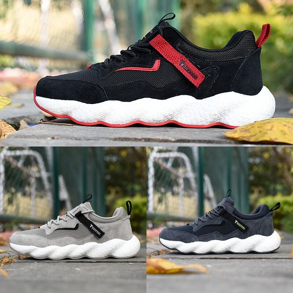 

treeperi basfboost wave runner men designer shoes new bred midnight navy cool grey mens casual sport sneakers eur 40-44, Black