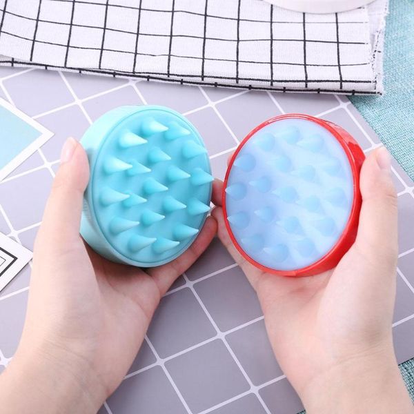 

bath dry brush slimming massage brush silicone head body shampoo scalp massage brush comb hair washing comb shower