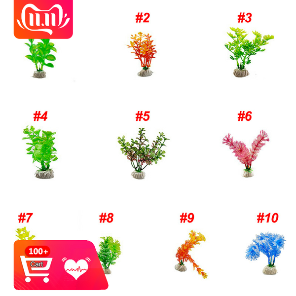 

10pcs various water grass per lot, artificial small size colorful flower grass for aquarium fish tank ornament landscape plants