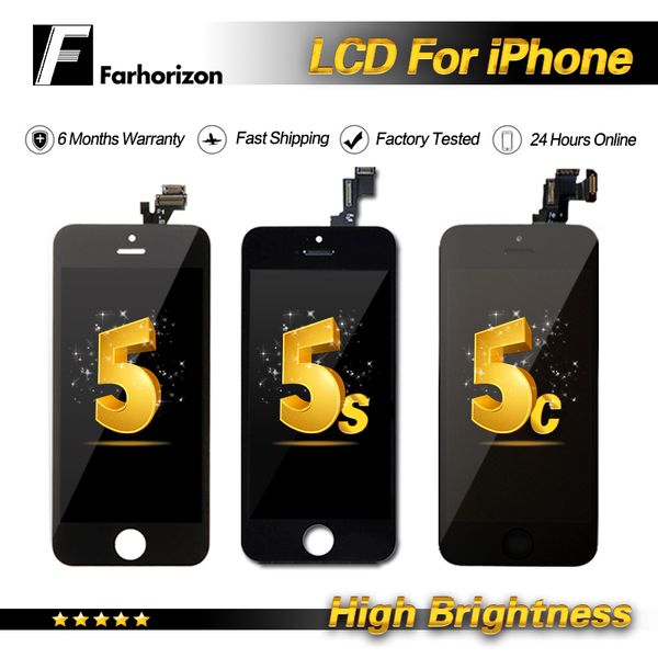 

Высокая яркость - для iPhone 5S ЖК-дисплей 5 5G 5S 5C SE Высокое качество сборки сенсорного