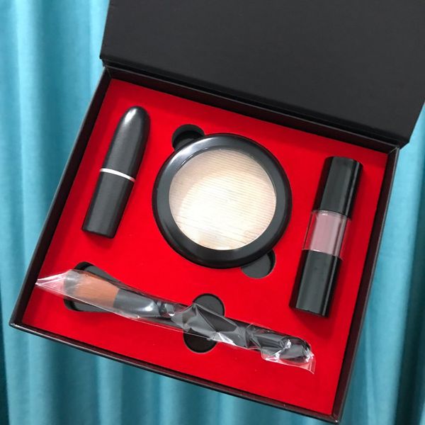 

dropshipping известный бренд для макияжа набор lipsticklipglosspowdermakeup кисти 4в1 составляют набор на рождество валентина подарок