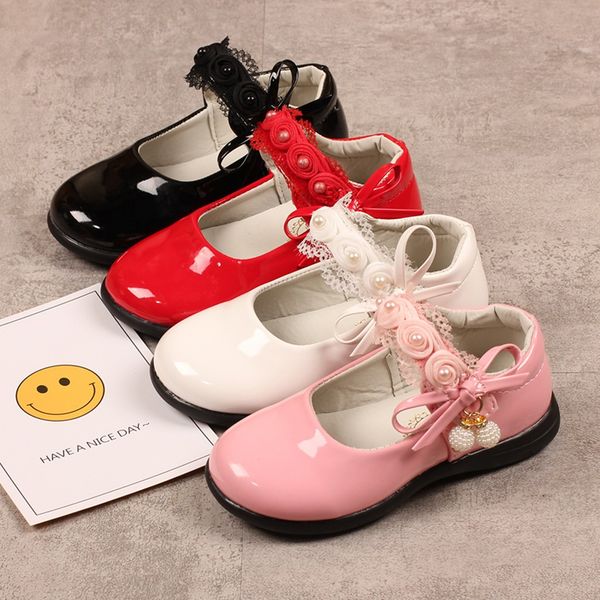 

kids shoes infant kids baby girls sneakers pearl lace flower dance single girls shoes princess zapatos para nina, Black;red