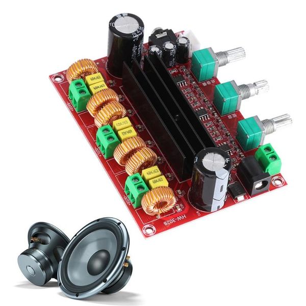 

tpa3116d2 2.1 digital audio power amplifier board dc 24v 80wx2+100w 3 channel subwoofer amplificador module for 4-8 ohm speaker